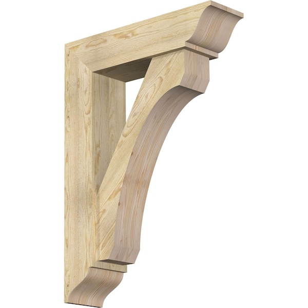 Ekena Millwork Legacy Traditional Rough Sawn Bracket w/ Offset Brace, Douglas Fir, 8"W x 30"D x 42"H BKT0806X30X42LEC01RDF - main